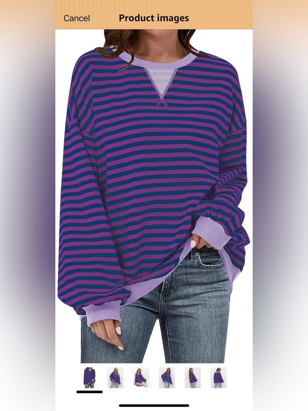 Amazon Oversized Striped Pullover 2XL